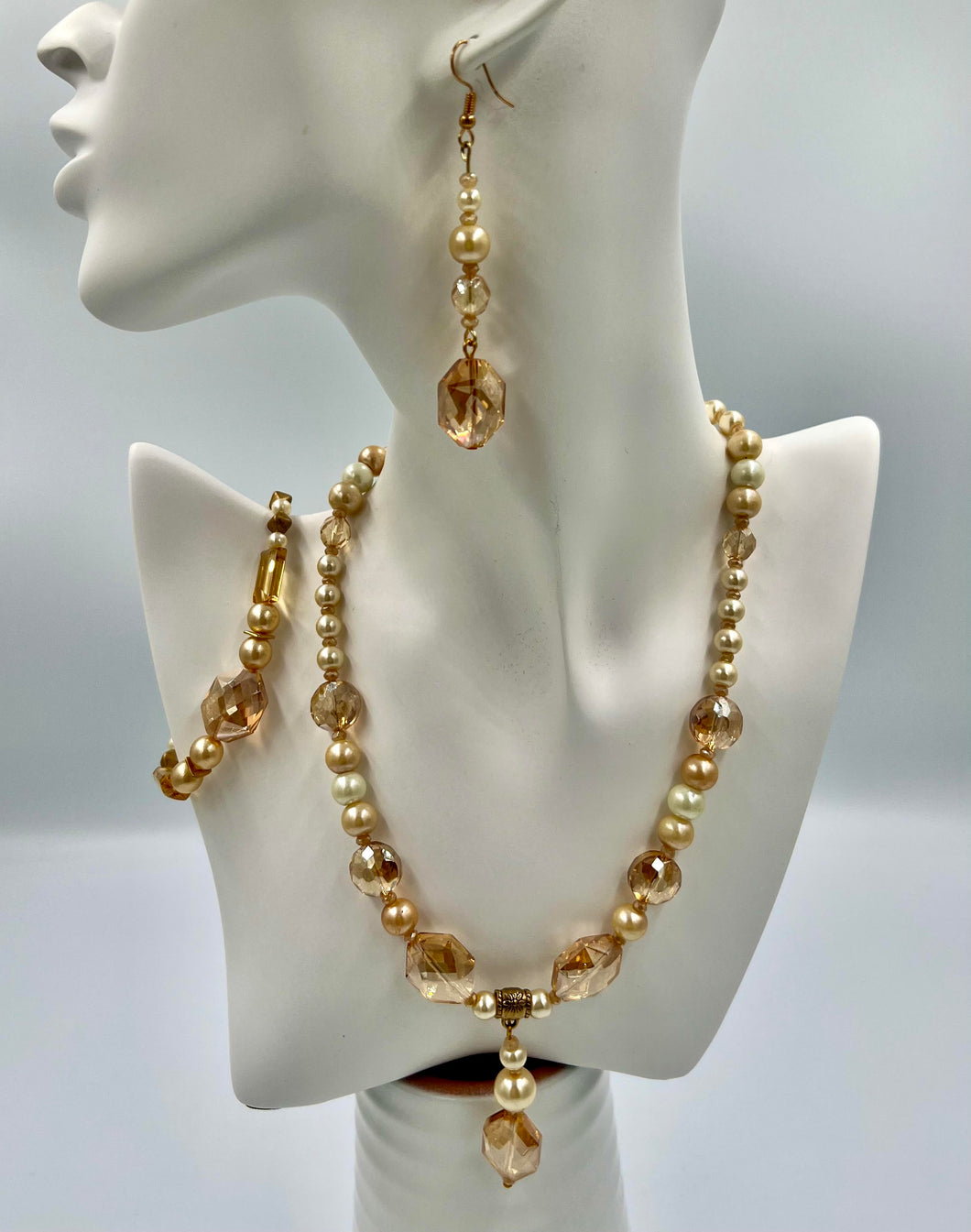 Champagne and Crystal Jewelry Set