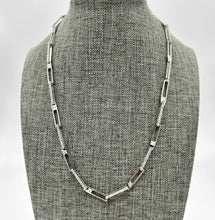 Load image into Gallery viewer, Sterling Silver Paperclip &amp; Pave Link Necklace
