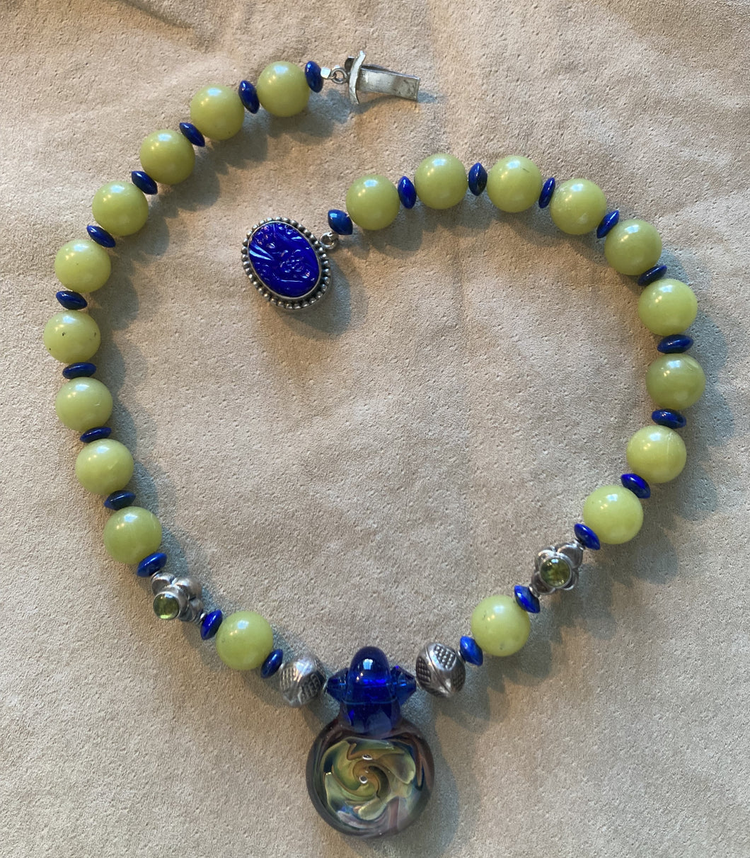 Peridot and Lapis Necklace