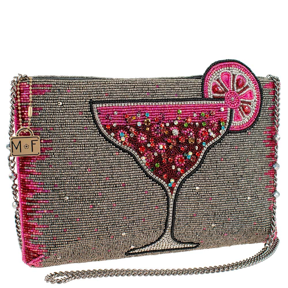 Mary Frances Pink Martini Crossbody Clutch Bag