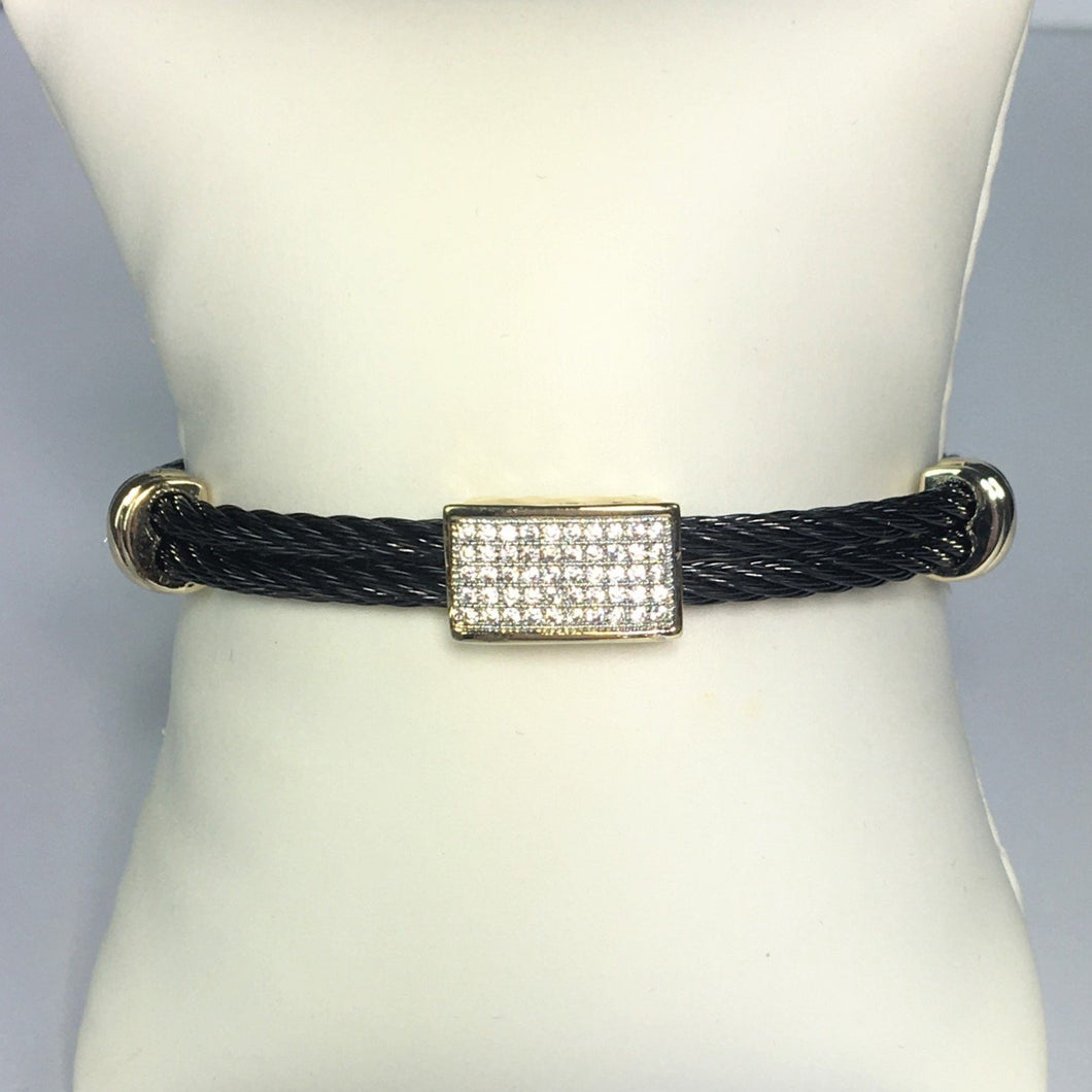Black Two-Tone Yurman Inspired Bracelet