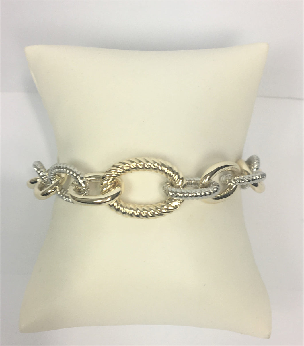 Yurman Inspired Two-Tone Link Bracelet