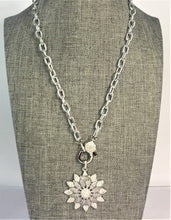 Load image into Gallery viewer, Silver Starburst Link Necklace with removable pendant
