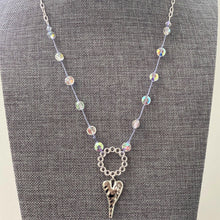 Load image into Gallery viewer, 18&quot; Swarovksi Crystal w/ Silver Heart Pendant Necklace
