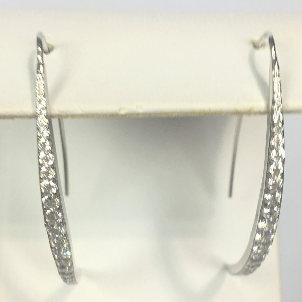 Sterling Silver Alexa Bitar Inspired Open Hoop Earrings