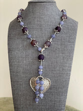 Load image into Gallery viewer, 18&quot; Druzy &amp; Agate Necklace w/Hammered Silver Heart
