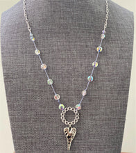 Load image into Gallery viewer, 18&quot; Swarovksi Crystal w/ Silver Heart Pendant Necklace

