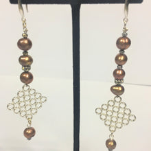 Load image into Gallery viewer, Freshwater Chocolate Pearl Drop Earrings
