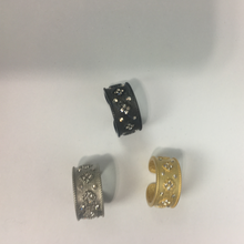 Load image into Gallery viewer, Gold, Black, or Silver Brushed Vermeil Designer Rings

