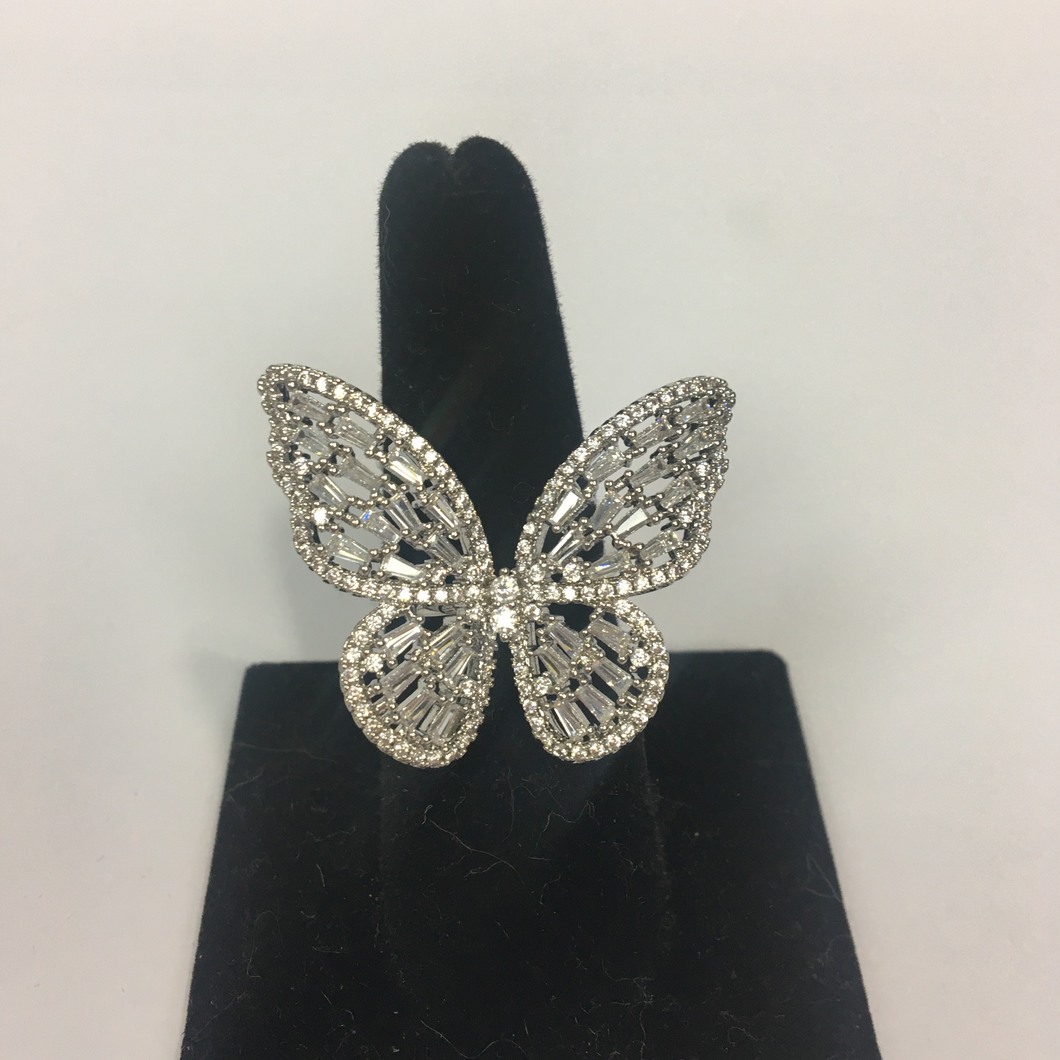 Gold or Silver Vermeil Butterfly Ring
