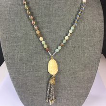 Load image into Gallery viewer, Carnelian Stone &amp; Beige Buddha Necklace
